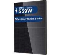 AUSTA Bifacciale Pannello Solare 440W Monocristallino Pannello Fotovoltaico, Per Impianto Fotovoltaico Completo, Impianto Solare da Balcone, Per Tetto Inclinato, Balcone, Tetto Piano