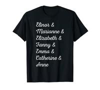 Austen Heroines Donne Personaggi principali Letterario Jane Austen Maglietta