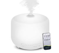 Austepax Diffusore di olio essenziale, 500 ml, diffusore di oli aromaterapia, umidificatore a ultrasuoni a nebbia fredda, 8 colori, modalità luce morbida, acqua secca, spegnimento automatico - bianco