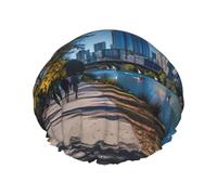 Austin, cuffia da doccia con stampa Texas, cuffia elastica e riutilizzabile per capelli lunghi, grande cuffia da doccia impermeabile, per donne, uomini e bambini