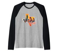 Austin, Orizzonte, Città, Dentro, Texas, Mappa, Austin, Paesaggio Urbano, Retro Maglia con Maniche Raglan