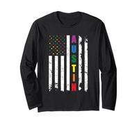 Austin Texas LGBTQ Gay Pride Month American Flag Rainbow Maglia a Manica