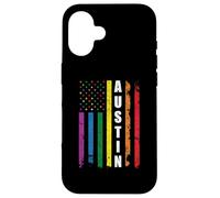 Austin Texas Us American Flag Rainbow Gay LGBT Pride Month Custodia per iPhone 16