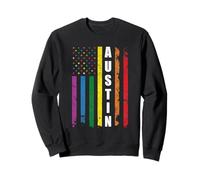 Austin Texas Us American Flag Rainbow Gay LGBT Pride Month Felpa