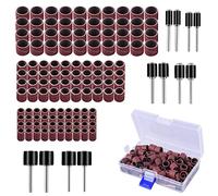 AUSTOR 132 Pezzi Levigatura Cilindri Abrasivi con Scatola Libera Compreso 120 Pezzi Levigatura Bande e 12 Pezzi Mandrini del Tamburo per Dremel Rotary Tool