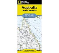 Australia and Oceania With Flags and Facts Map: folded with flags and facts