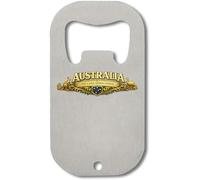 Australia - Apribottiglie in acciaio inox con scritta "The Land Down Under", argento