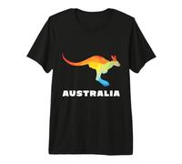 Australia Canguro Colorato Geometrico Patriottico Expatriate Maglietta Premium