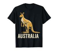 Australia - Canguro Vintage con Stile Artistico a Pois aborigeni Maglietta