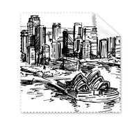 Australia City Landmark Sydney opera House sketch occhiali panno di pulizia del pulitore dello schermo 5PCS