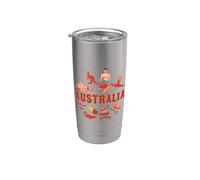 Australia Decors Canguro Australiano Divertente Australia Bicchiere termico in acciaio inox doppia parete