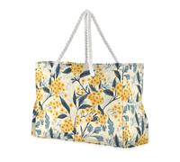 Australia Golden Wattle Beauty Flowers Portable Totes per le donne con tasche laterali Borsa a prova di sabbia Outdoor Tote per spiaggia e scuola e lavoro