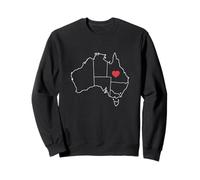 Australia Mappa Contorno Cuore Felpa
