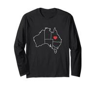 Australia Mappa Contorno Cuore Maglia a Manica
