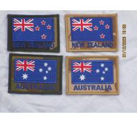 Australia & New Zealand Bandiera Patches & Union Jack, DPM & Desert, 55x75mm,