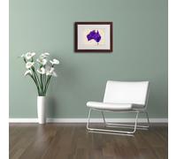 Australia Paint Splashes Map Canvas Wall Art by Michael Tompsett Wood Frame 11 by 14-Inch