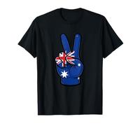 Australia Peace Sign Hand Patriotic Aussie Country Flag Maglietta