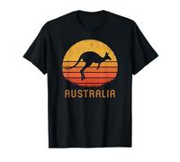 Australia Retro Kangaroo Gift Vintage Outback Sunset Aussie Maglietta
