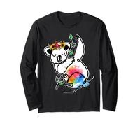 Australian Animal Koala Con Fiori Floral Koala Lovers Maglia a Manica