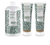 Australian Bodycare Collutorio (500 ml) e dentifricio (2x75 ml) con Tea Tree Oil