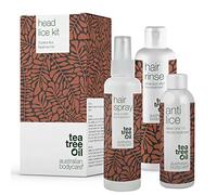 Australian Bodycare Head Lice Kit | 3 prodotti al tea tree oil per eliminare lendini e pidocchi | Trattamento di 15 minuti antipidocchi, spray preventivo e shampoo per tutta la famiglia