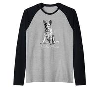 Australian Cattle Dog Mama Blue Heeler Mamma Bovino Proprietario del Cane Maglia con Maniche Raglan