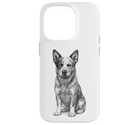 Australian Cattle Dog Ritratto Dettagliato Bianco & Nero ACD Custodia per iPhone 14 Pro