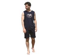 Australian Completo Estivo In Cotone per uomo, Completino Maschile Maglia e Pantaloncino (A1011JF Blu, M)