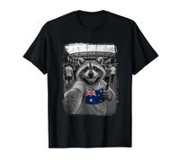 Australian Flag Raccoon Selfie Funny Australia Maglietta