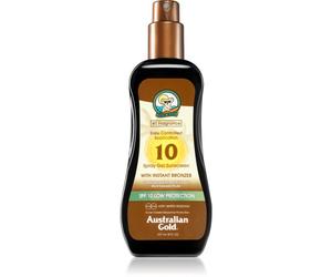 Australian Gold Spray Gel Sunscreen With Instant Bronzer spray solare protettivo con bronzer SPF 10 237 ml