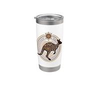 Australian Kangaroo Aborigeno Dot Art Bicchiere termico in acciaio inox doppia parete