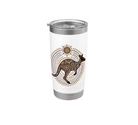 Australian Kangaroo Aborigeno Dot Art Bicchiere termico in acciaio inox doppia parete