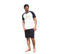 AUSTRALIAN PIGIAMA ESTIVO IN COTONE PER UOMO, COMPLETINO MAGLIA E PANTALONCINO