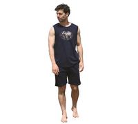 AUSTRALIAN PIGIAMA ESTIVO IN COTONE PER UOMO, COMPLETINO MAGLIA E PANTALONCINO