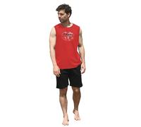 AUSTRALIAN PIGIAMA ESTIVO IN COTONE PER UOMO, COMPLETINO MAGLIA E PANTALONCINO