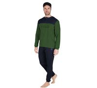 Australian Pigiama Lungo Uomo in Caldo Cotone in Vari Modelli E Taglie dalla M alla 2XL, Pigiama Maschile (XL (50), AI728-Verde)