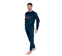 Australian Pigiama Lungo Uomo in Caldo Cotone in Vari Modelli E Taglie dalla M alla 2XL, Pigiama Maschile (IT, Testo, XXL, Regular, Regular, AI744-Blu)