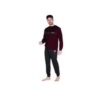 Australian Pigiama Lungo Uomo in Caldo Cotone in Vari Modelli E Taglie dalla M alla 2XL, Pigiama Maschile (M (46), AI731-Bordeaux)