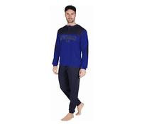 Australian Pigiama Lungo Uomo in Caldo Cotone in Vari Modelli E Taglie dalla M alla 2XL, Pigiama Maschile (L (48), AI742-Blu Royal)