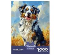 AUSTRALIAN SHEPHERD 1000 Pieces Puzzle Fun Cute Animal Jigsaw Puzzle for Adults for Adults from 14 Years Educational Gift for Children Jigsaw Games 38x26cm/1000pcs
