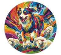 AUSTRALIAN SHEPHERD 1000 Pieces Round Puzzle Jigsaw Birthday Gift Intellectual Puzzle Per La Decorazione Delle Pareti For Children 1000pcs (67.5x67.5cm)