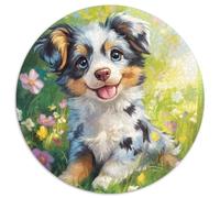 AUSTRALIAN SHEPHERD 1000 Pieces Round Puzzle Jigsaw Gifts Per La Decorazione Delle Pareti for Adults And Children 1000pcs (67.5x67.5cm)