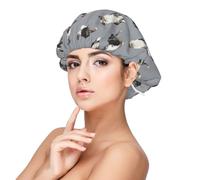 Australian Shepherd Blue Merle Cane Grigio Semplice,Cuffia da notte in raso per adulti - Cuffia da notte elastica per donna, copricapelli per la notte