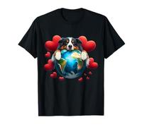 Australian Shepherd Dog Earth Day Abbraccio Proprietario Pianeta Amante Mamma Maglietta