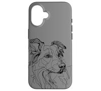 Australian Shepherd Dog Line Art Minimalista Mamma Papà Custodia per iPhone 16