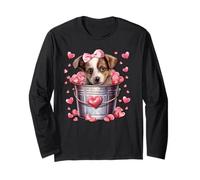 Australian Shepherd Dog Valentines Puppy Love Hearts for Mom Maglia a Manica