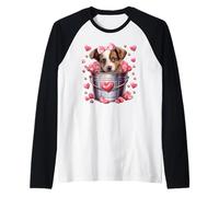 Australian Shepherd Dog Valentines Puppy Love Hearts for Mom Maglia con Maniche Raglan