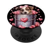 Australian Shepherd Dog Valentines Puppy Love Hearts For Mom PopSockets PopGrip Adesivo