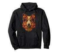 Australian Shepherd Fiori Autunno Arte Floreale Estetica Autunno Felpa con Cappuccio