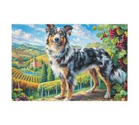 Australian Shepherd Flower Field Cute Pet Puzzle 1000 Pezzi Sfida Rompicapo Estrema Impossibile Da Completare Per Collezionisti Esperti Regalo Per Chi Ama Le Sfide 1000 PCS